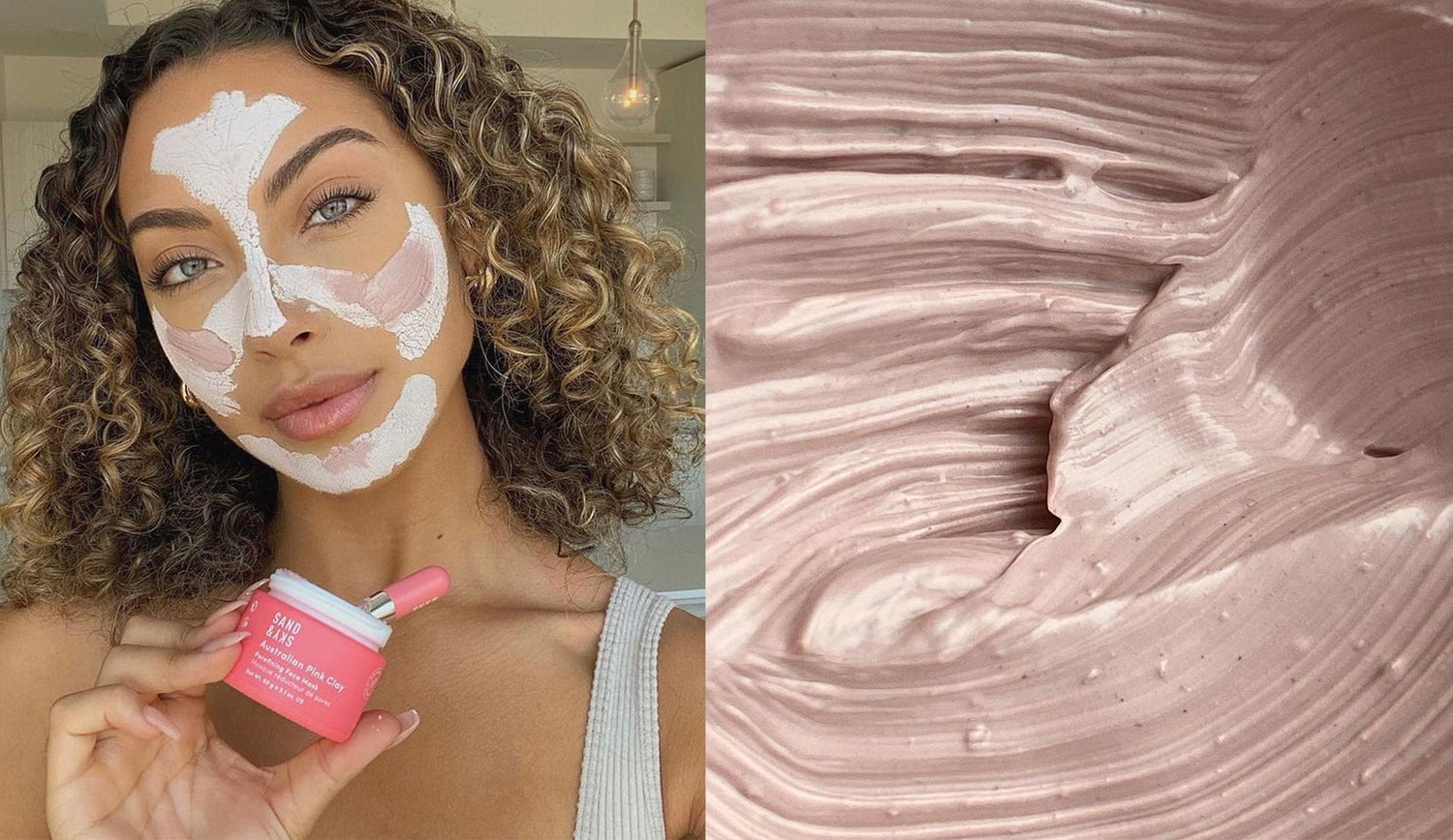 Skincare pink clay mask oily sensitive dry skin