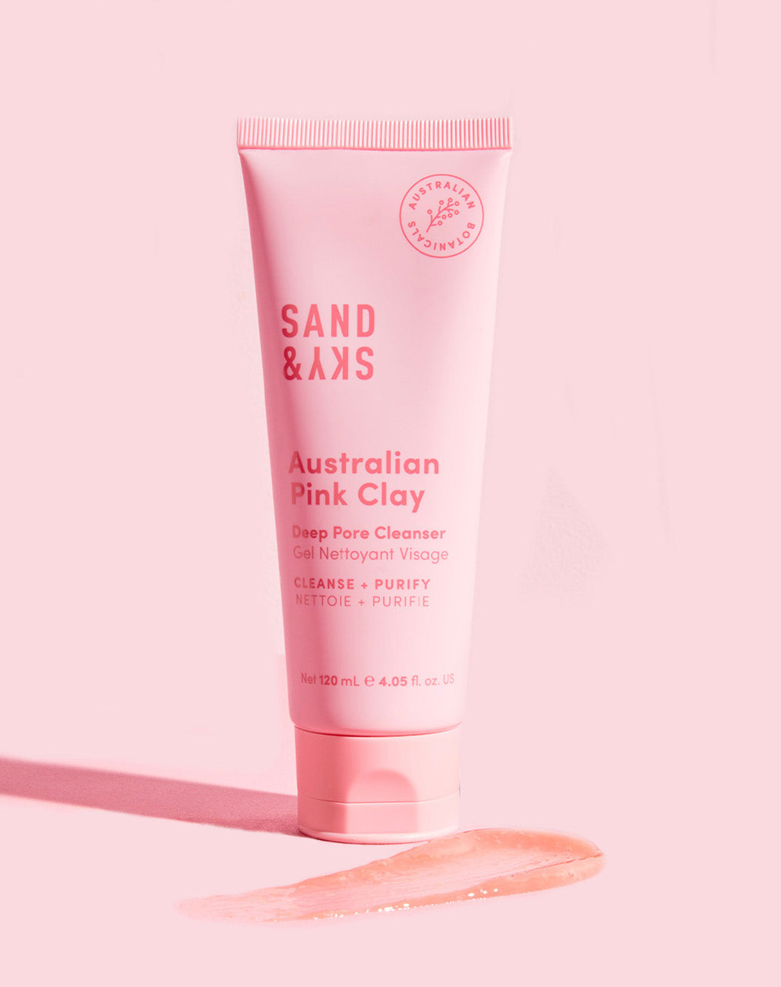 Sand & Sky Australian Pink Clay Deep Pore Cleanser face wash for clogged pores with kaolin clay and witch hazel
