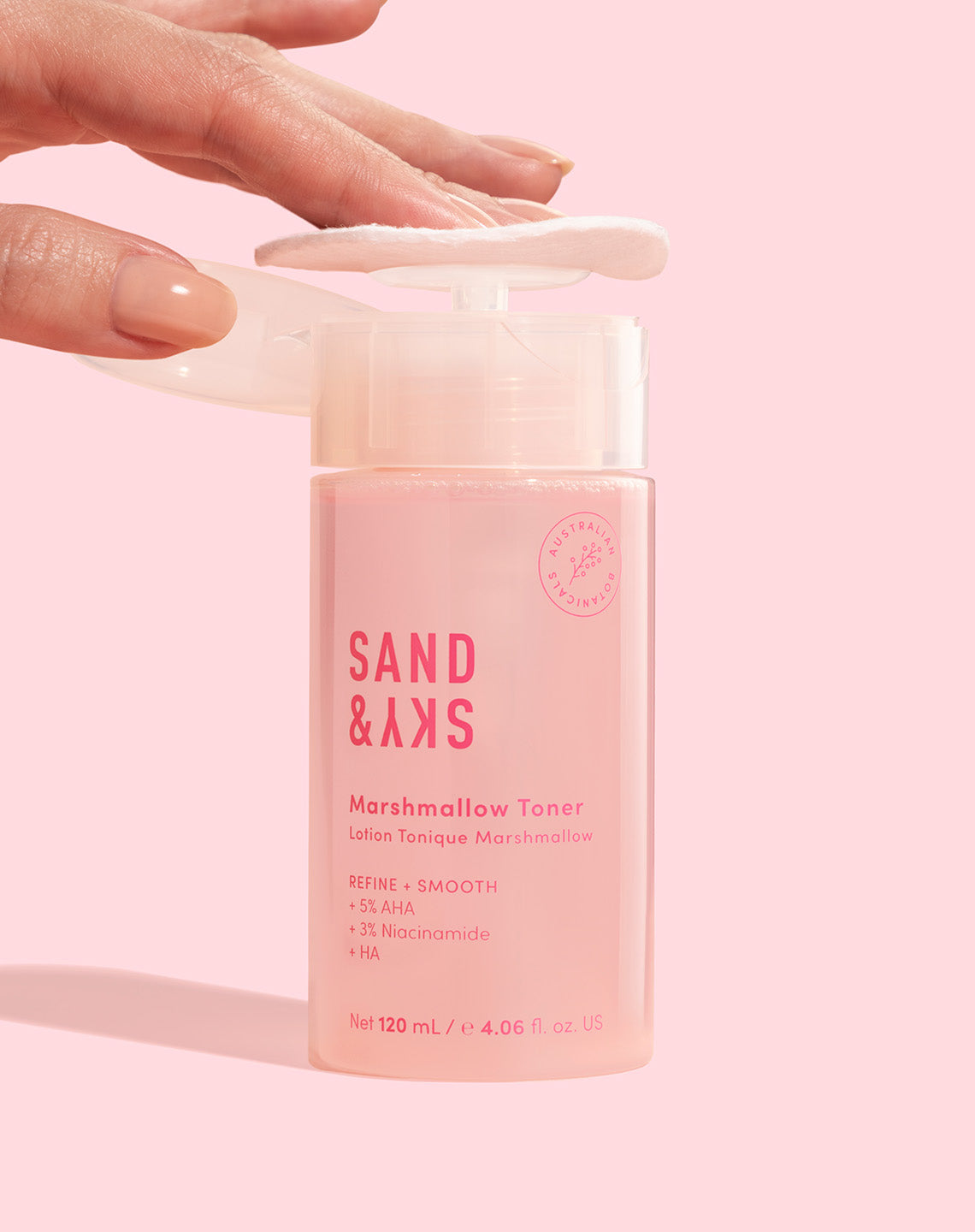 Marshmallow Toner with glycolic acid for gentle exfoliation and bright skin